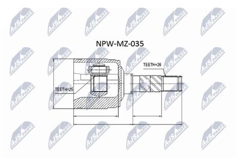 ШРКШ внут. правий Ford Ranger/Mazda BT 2006- Nty NPWMZ035