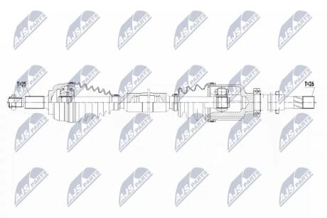 Піввісь права 988mm Renault Fluence, Grand Scenic III, Megane CC, Megane III, Scenic III 1.5D-1.6Lpg 11.08- Nty NPWRE140