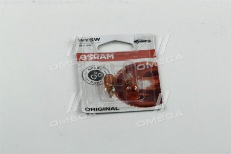 Лампа допоможуть. освітлення WY5W 12V 5W W2, 1x9, 5d (2 шт) blister OSRAM 2827-02B