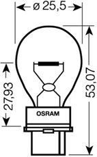 Лампа розжарювання P27W 12V 27W W2.5x16d OSRAM 4008321090621 (фото 1)