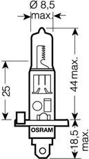 Лампа галогенна H1 12V 100W P14.5S FS1 (лампа високої потужності) OSRAM 4052899126282