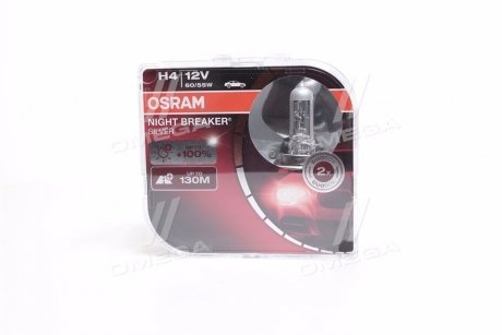 Лампа розжарювання H4 12V 60/55W Night Breaker Silver +100% OSRAM 64193NBS-HCB