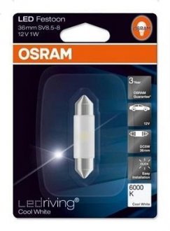 Світлодіодна лампа C5W 6000K 12V 1W SV8.5 LEDriving Standard (36mm) OSRAM 6436CW-01B (фото 1)
