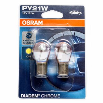 Лампа накаливания PY21W 12V 21W BAU15s DIADEM Chrome (2шт blister) OSRAM 7507DC-02B