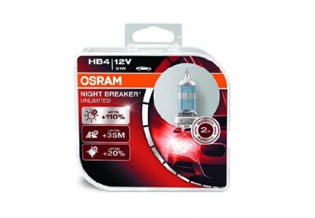 Комплект ламп HB4 12V 51W Night Breaker Unlimited +110% OSRAM 9006 NBUHCB (фото 1)
