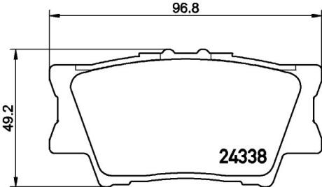 Тормозные колодки дисковые зад. Toyota Rav 4 III 2.0 VVT-i, 2.2 D-4D, 2.2 06- PAGID 8DB 355 006881