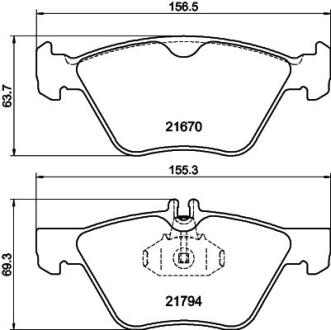 К-кт колодок перед. Mercedes E-Series (W211)/SLK-Series (W170)/CLK-Series (W208)/E-Series (W210)/Chrysler Crossfire (95-09) PAGID 8DB 355 007861