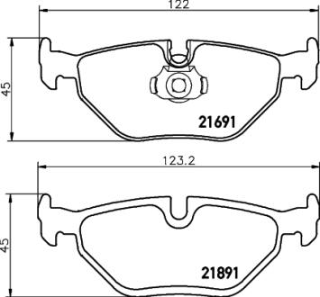 Тормозные колодки дисковые зад. Bmw E39 520-535 96- PAGID 8DB 355 007981