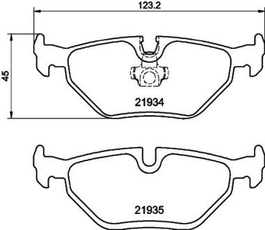 Гальмівні колодки зад. BMW 3 (E46)/SAAB 9-5/ROVER 75 96-09 (ATE) PAGID 8DB355008761