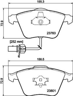 Тормозные колодки дисковые перед, Audi A4 1.6-3.2FSi/A6 III/A6 Quattro III 4.2 04- /T-5 PAGID 8DB 355 009201