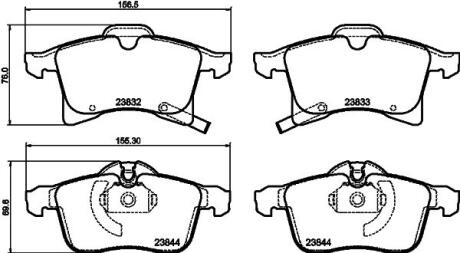 Гальмівні колодки дискові перед. Opel Astra H/Meriva 03- PAGID 8DB355009221