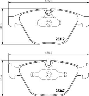 Тормозные колодки перед. BMW 5(E60)/7(E65) 02-10 (ATE) (155,1x68,5x20,3) PAGID 8DB355009271