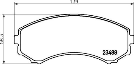 Гальмівні колодки дискові перед. Mazda Mpv I Mitsubishi Grandis, Pajero 2.0D-4.5 12.90- PAGID 8DB 355 009461