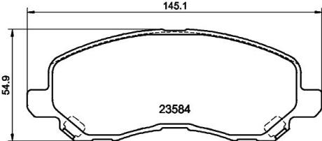 Тормозные колодки дисковые перед. Mitsubishi Lancer/Outlander 03- PAGID 8DB 355 009671