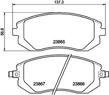 Тормозные колодки дисковые перед. Subaru Forester/Legacy 03- / Outback 04- AWD PAGID 8DB 355 010211