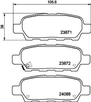 Тормозные колодки дисковые зад. Nissan Murano 07-/X-trail 01-/Qashqai 07-/Maxima 00- PAGID 8DB 355 010241