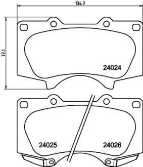 Тормозные колодки перед. Toyota Land Cruiser/Hilux VII/Lexus GX/ MITSUBISHI PAJERO 01- (sumitomo) PAGID 8DB355010491