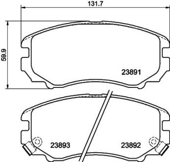Тормозные колодки дисковые перед. Hyndai Tucson 01-/Sonata 04-/Elantra 06-11 PAGID 8DB 355 010991