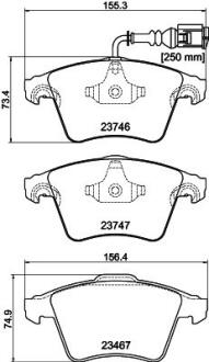 Колодки гальмівні дискові комплект; передн. / Multivan V, VI & Transporter V, VI PAGID 8DB 355 011171