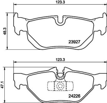Тормозные колодки зад. BMW 3(E90)/1(E81) 04-13 (ATE) (123x43,6x17,3) PAGID 8DB355011301
