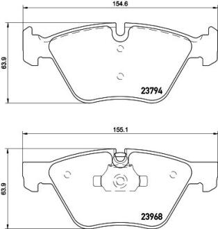 Колодки тормозные передние BMW 3(E90)/1(E81) 04-13 (ATE) (154,8x63,6x20) PAGID 8DB355011321