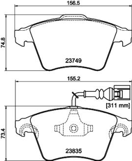 Тормозные колодки дисковые перед. VW Touareg 02- PAGID 8DB 355 011621