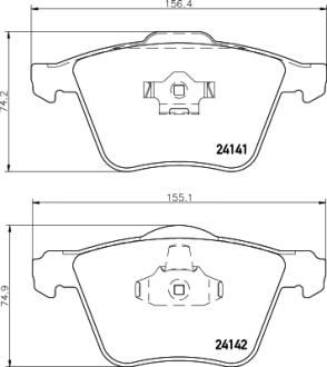 Колодки тормозные передние Volvo XC90 02-12 (ATE) (154,9x70,8x19) PAGID 8DB355011721