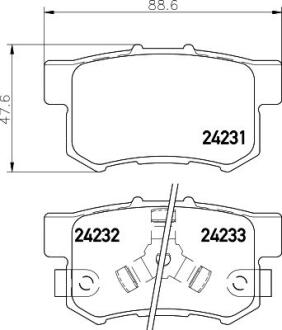 Тормозные колодки зад. Honda Accord VIII/CR-V 01-06 08- (akebono) PAGID 8DB355012061