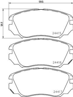 Тормозные колодки дисковые перед. Opel Insignia Saab 9-5 1.4-2.0Cdti 07.08- PAGID 8DB 355 013051