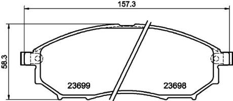 Тормозные колодки дисковые перед. Nissan Murano 02-/Pathfinder 2.5 dCi 05-/Renault Koleos 2.0 dCi 08- PAGID 8DB 355 013141