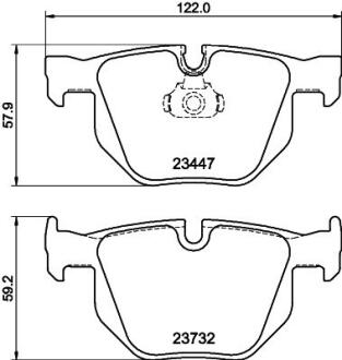 Колодки гальмівні дискові комплект; задн. PAGID 8DB 355 013941