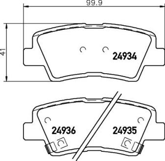 Тормозные колодки дисковые зад. Hyundai Grandeur, Sonata V, Tucson Kia Opirus, Soul Ssangyong Korando 1.6-3.3 05- PAGID 8DB 355 014571