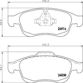 Гальмівні колодки дискові перед. Renault Megane 1.9 dCi 08-/Renault Duster 10- (+ ABS) PAGID 8DB 355 014791