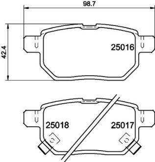 HELLA TOYOTA Тормозные колодки задн. Auris 05- PAGID 8DB 355 014991