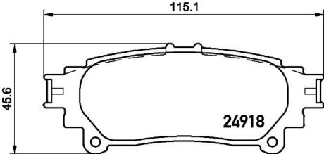 Тормозные колодки зад. Lexus RX 08-15/Toyota Prius 09- (akebono) PAGID 8DB 355 015371
