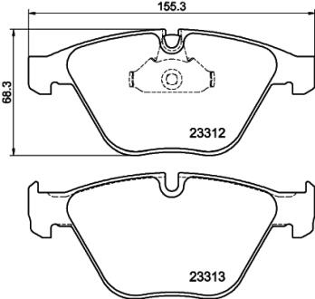 HELLA BMW Тормозные колодки передн.3 E90,5 E60,6 E63,7 E65/66,.X1 E84 01- PAGID 8DB 355 015391
