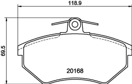 Колодки гальмівні дискові комплект; передн. PAGID 8DB 355 017901