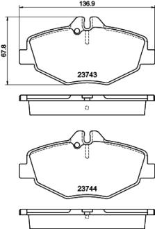 Тормозные колодки дисковые перед. DB W211 E-klasa 02- (с дат.) PAGID 8DB 355 018731