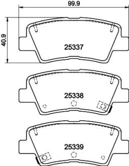 Тормозные колодки дисковые зад. Hyundai I30/Sonata 2.0 CRDi 06-/Kia Carens 13-/Ceed 12-/Ssangyong New Actyon/Korando 10- PAGID 8DB 355 019981