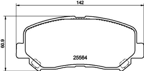 Гальмівні колодки дискові перед. Mazda Cx-5 2.0/2.2D/2.5 11.11- PAGID 8DB 355 020511