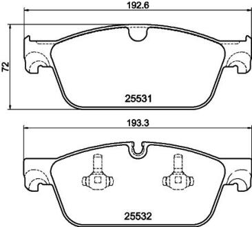 HELLA DB колодки гальмівні передн. M/GL-Class W166 12- PAGID 8DB 355 020841