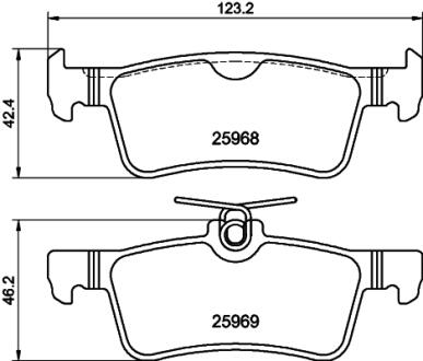 HELLA PEUGEOT гальмівні колодки передні 308 II 13- PAGID 8DB 355 021701