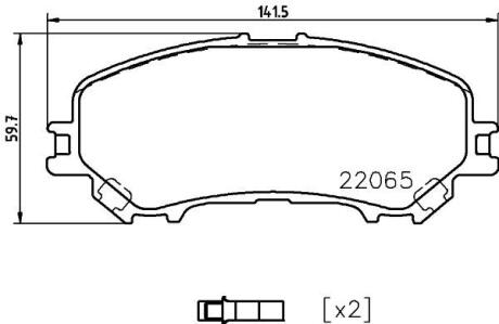 Тормозные колодки дисковые перед. Nissan X-Trail Renault Kadjar 1.2-2.0 04.14- PAGID 8DB 355 021861