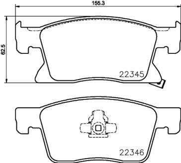Тормозные колодки дисковые перед. Opel Astra K 1.0-1.6D 06.15- PAGID 8DB 355 024781