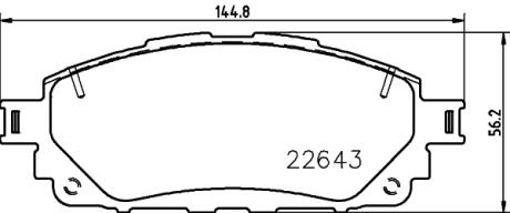 HELLA TOYOTA Гальмівні колодки HILUX VIII 2.4 D 4WD 15- PAGID 8DB 355 032961