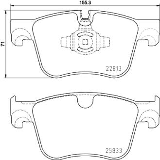 HELLA CITROEN К-т передніх гальмівних колодок CITROEN BERLINGO, BERLINGO/MINIVAN, C4 GRAND PICASSO II, C4 PICASSO II, C4 SPACETOURER, C5 AIRCROSS DS DS 7 OPEL COMBO TOUR / LIFE, PAGID 8DB 355 036491