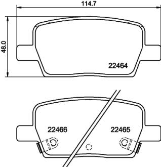HELLA CADILLAC гальмівні колодки задн. CT6 3.0 Turbo AWD 16-, XT5 3.6 16-, CHEVROLET PAGID 8DB 355 039081