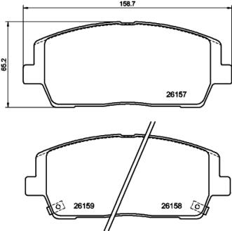 Гальмівні колодки дискові перед. Hyundai Santa Fe Kia Sorento 2.0D/2.2D/2.4 01.15- PAGID 8DB 355 040011