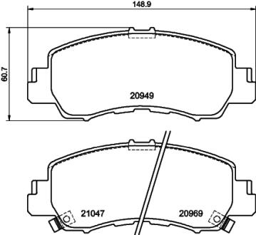 Колодки гальмівні, дискове гальмо PAGID 8DB355040521