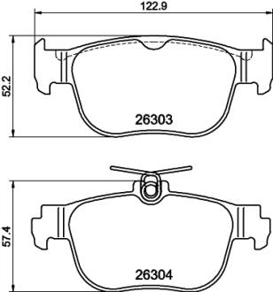 Колодки гальмівні (задні) Audi A3/VW Caddy V/Golf VIII/Skoda Octavia IV 20- (ATE) PAGID 8DB 355 040981